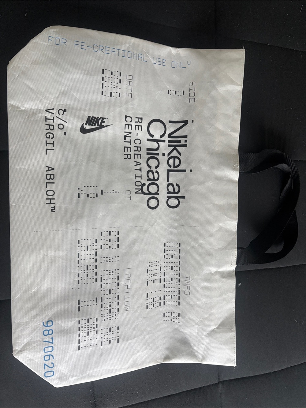 Off-White White and Black Graphic Tote Bag